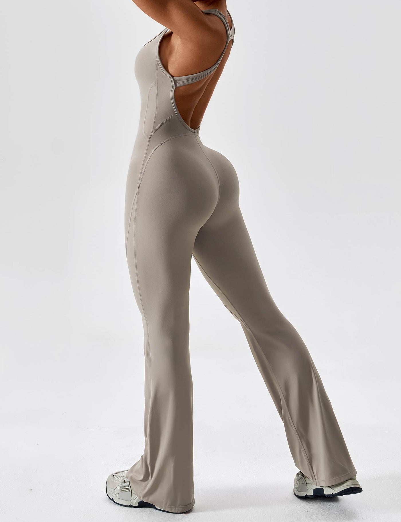 Yeoreo Open Back Flared Jumpsuit