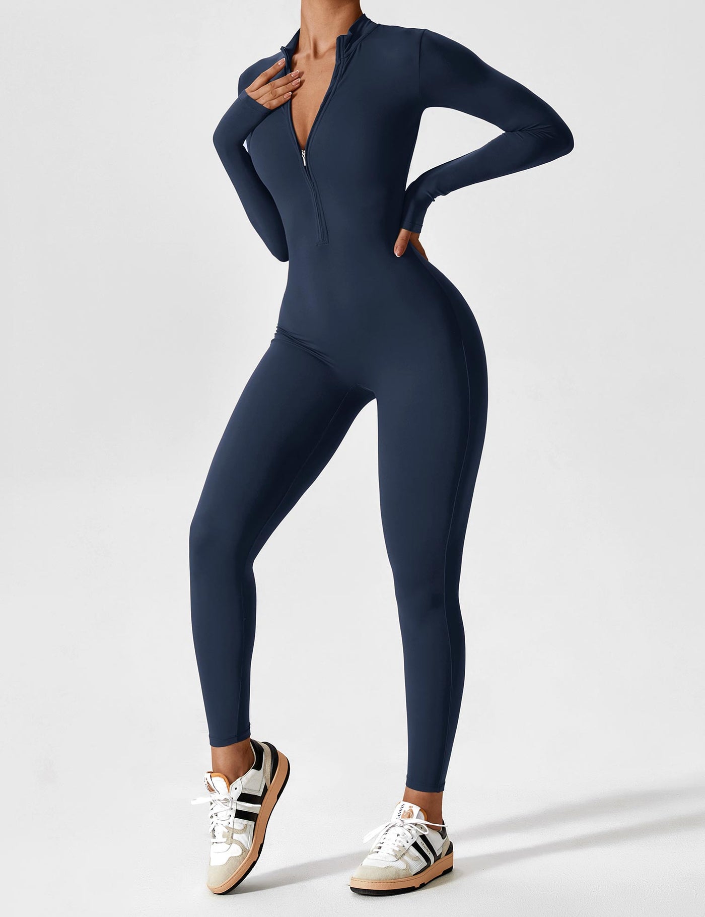 Yeoreo Long Sleeve/ Short Sleeve Zipper Jumpsuit