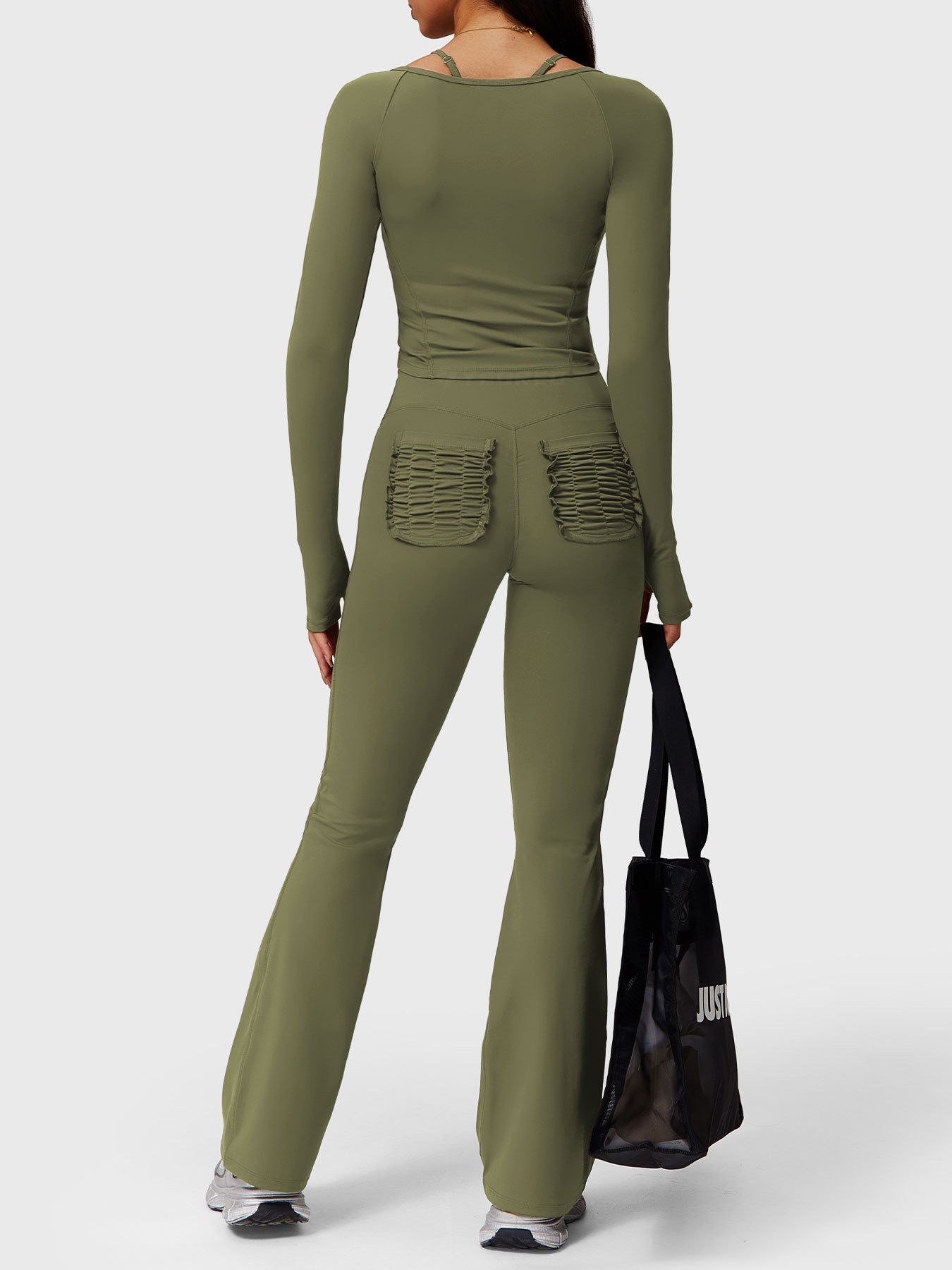 Yeoreo Roselia Ruffle Pocket Flare Leggings