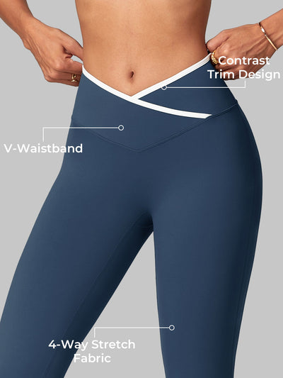 Yeoreo Alberta Contrast Trim Flare Leggings