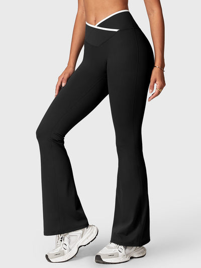 Yeoreo Alberta Contrast Trim Flare Leggings