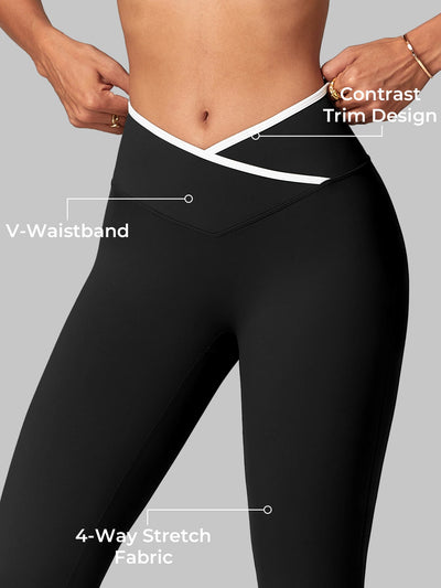 Yeoreo Alberta Contrast Trim Flare Leggings