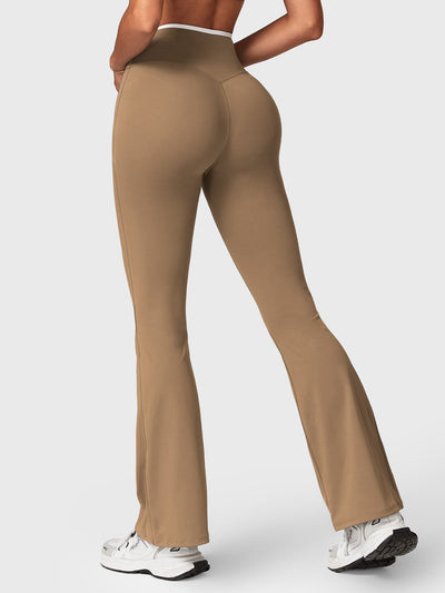 Yeoreo Alberta Contrast Trim Flare Leggings