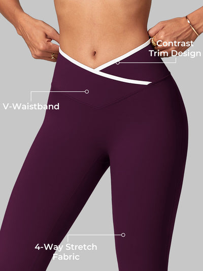 Yeoreo Alberta Contrast Trim Flare Leggings