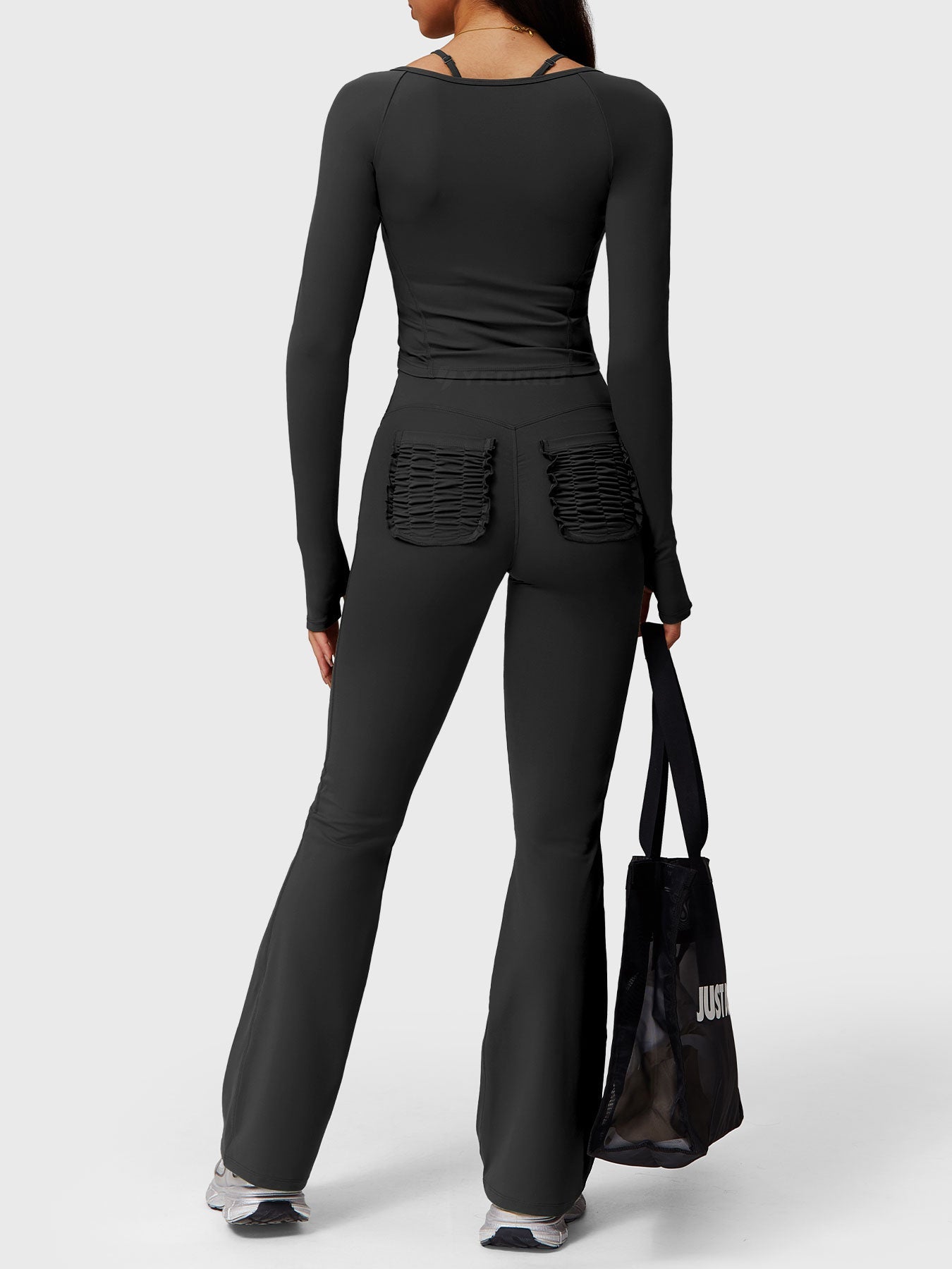 Yeoreo Roselia Ruffle Pocket Flare Leggings