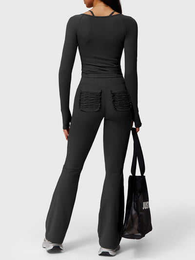 Yeoreo Roselia Ruffle Pocket Flare Leggings