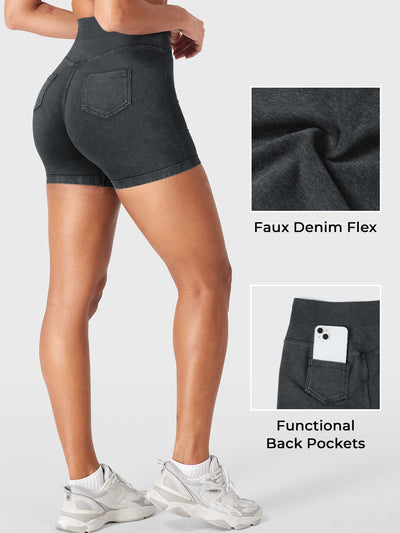 Yeoreo Bridgie Faux Denim Seamless Shorts