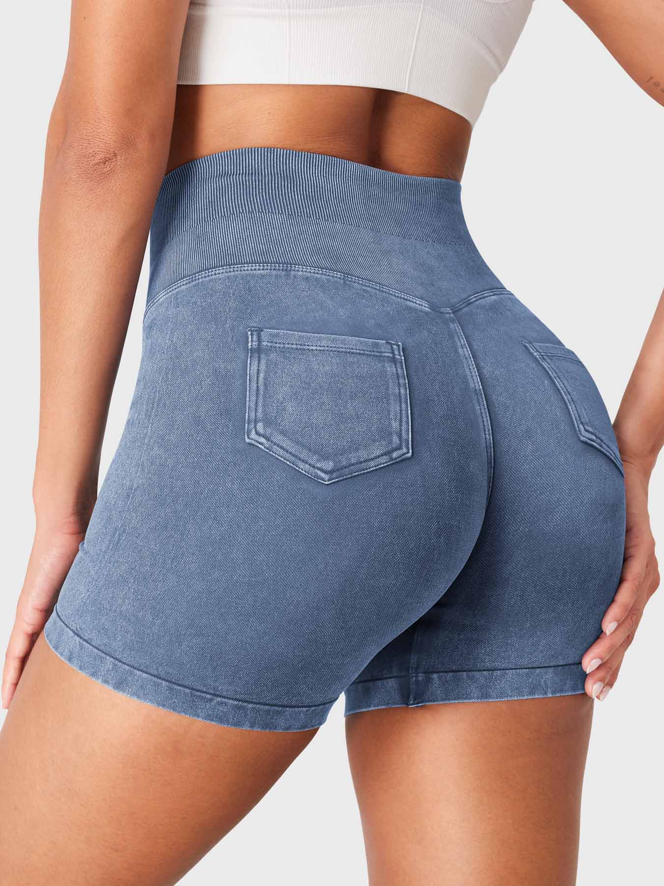 Yeoreo Bridgie Faux Denim Seamless Shorts