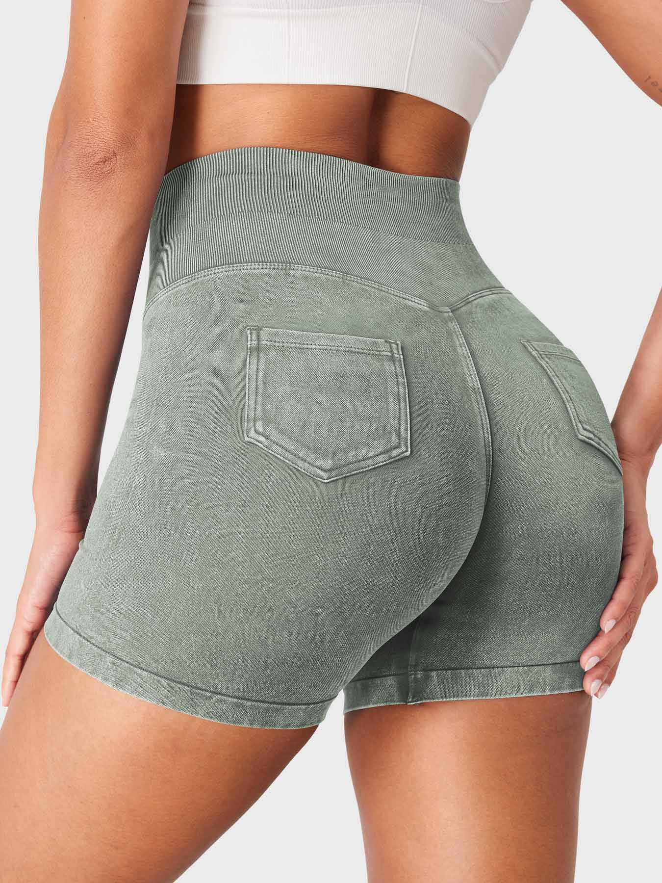 Yeoreo Bridgie Faux Denim Seamless Shorts