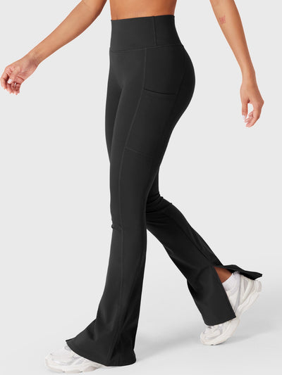 Yeoreo Anilnia Flare Split Hem Leggings with Side Pockets