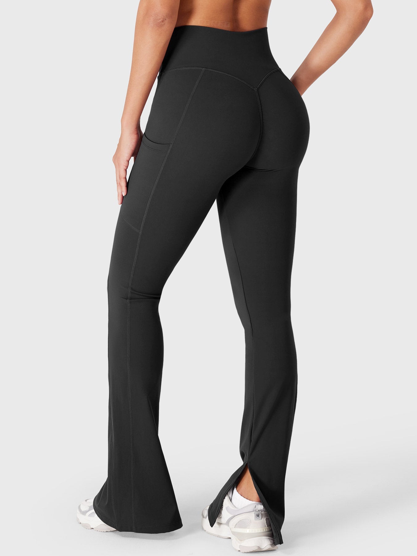 Yeoreo Anilnia Flare Split Hem Leggings with Side Pockets