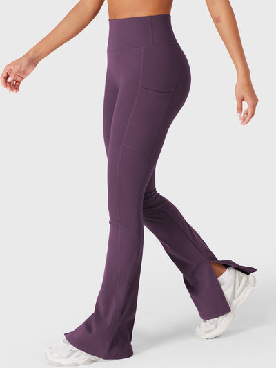 Yeoreo Anilnia Flare Split Hem Leggings with Side Pockets