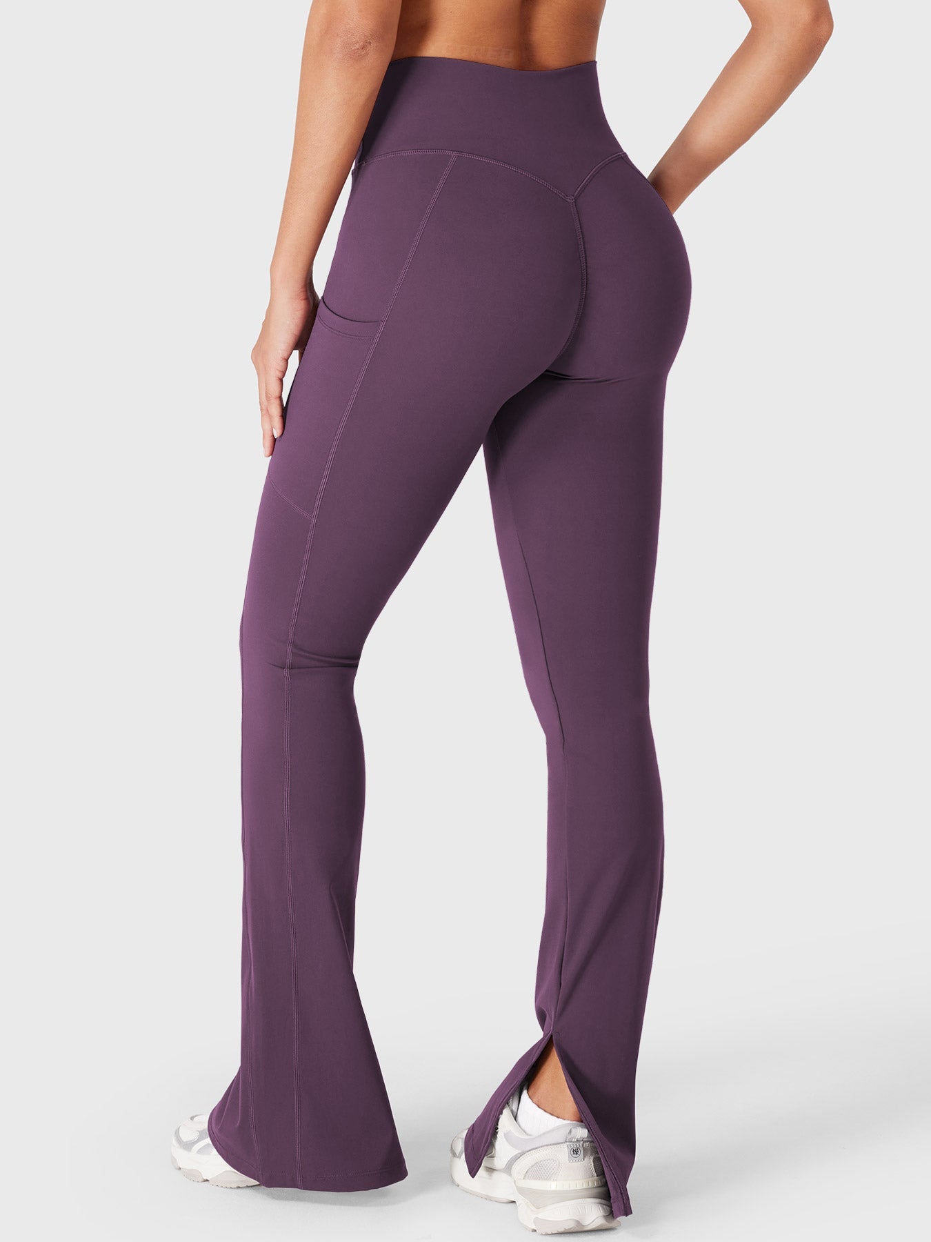 Yeoreo Anilnia Flare Split Hem Leggings with Side Pockets