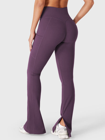 Yeoreo Anilnia Flare Split Hem Leggings with Side Pockets