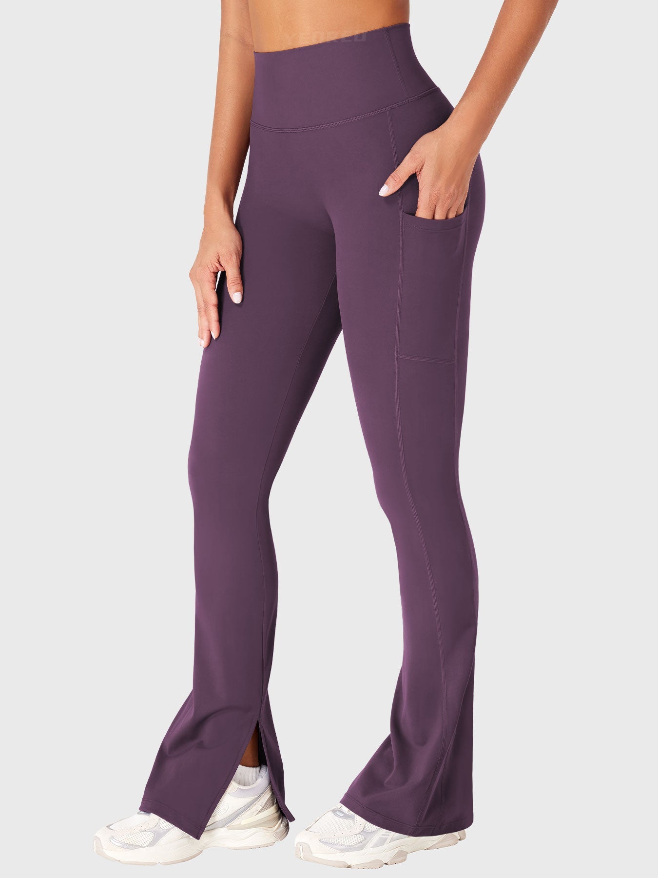 Yeoreo Anilnia Flare Split Hem Leggings with Side Pockets