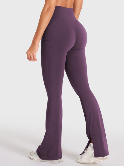 Yeoreo Anilnia Flare Split Hem Leggings with Side Pockets