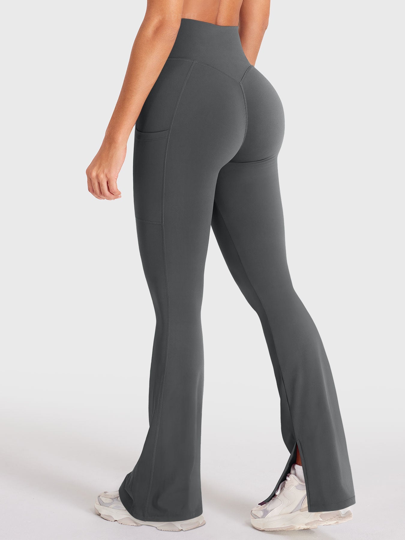 Yeoreo Anilnia Flare Split Hem Leggings with Side Pockets