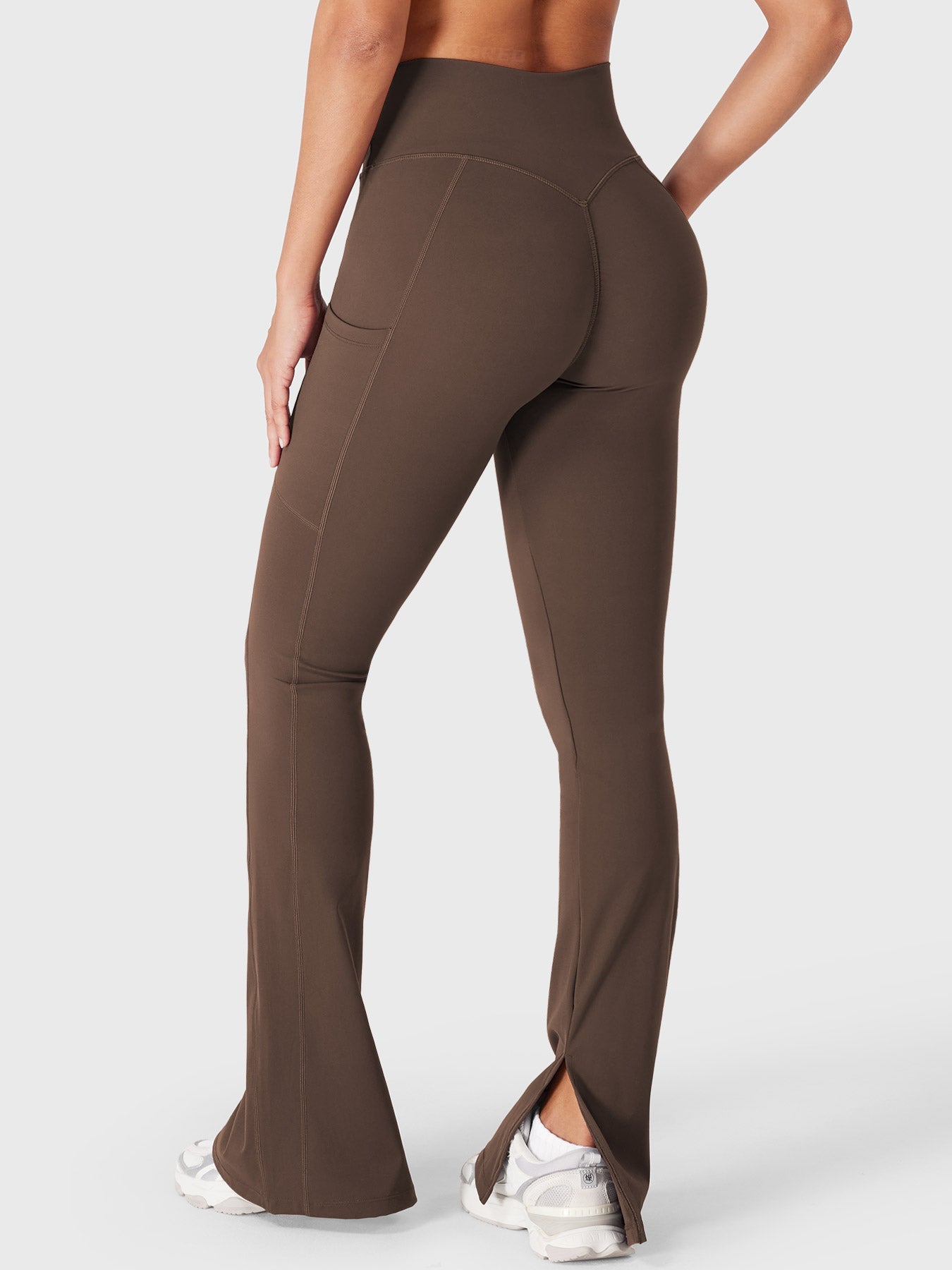 Yeoreo Anilnia Flare Split Hem Leggings with Side Pockets