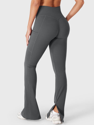 Yeoreo Anilnia Flare Split Hem Leggings with Side Pockets