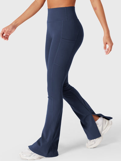 Yeoreo Anilnia Flare Split Hem Leggings with Side Pockets