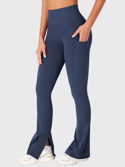 Yeoreo Anilnia Flare Split Hem Leggings with Side Pockets
