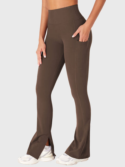 Yeoreo Anilnia Flare Split Hem Leggings with Side Pockets