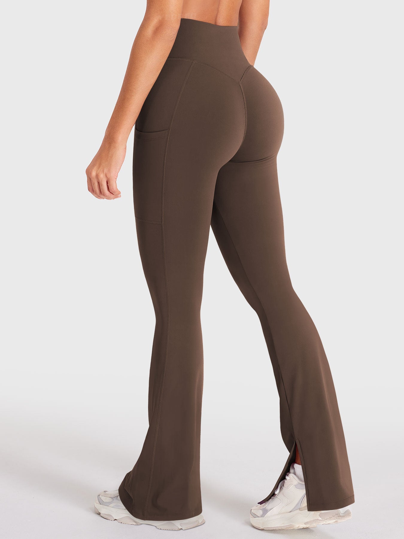 Yeoreo Anilnia Flare Split Hem Leggings with Side Pockets