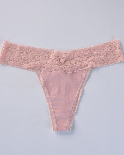 Low-Rise Thong Lace Briefs