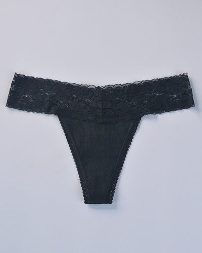 Low-Rise Thong Lace Briefs